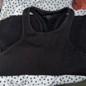 Alo ribbed aspired  full length tank with bra